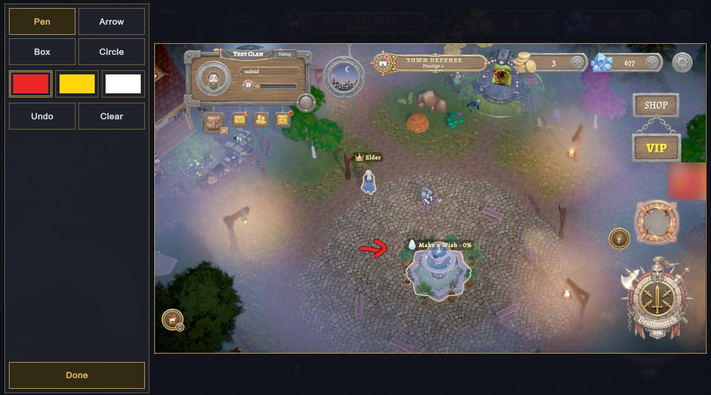 Drawing on the screenshot