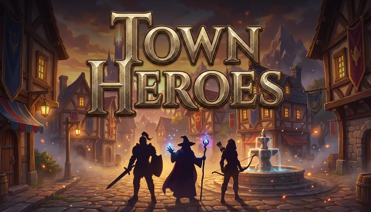 Town Heroes — Key art with logo